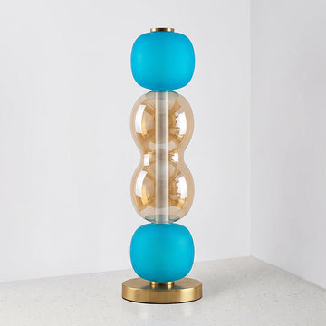 Model B (Bleu & Ambre) : D 5,9″ x H 18,9″