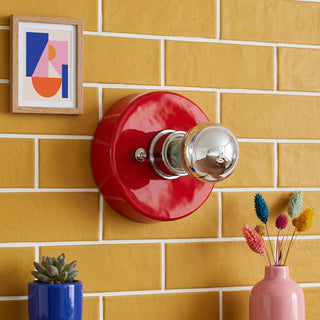 Echo Glossy Ceramic Disk Sconce