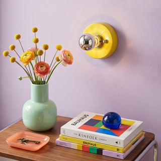 Echo Glossy Ceramic Disk Sconce