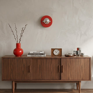 Echo Glossy Ceramic Disk Sconce