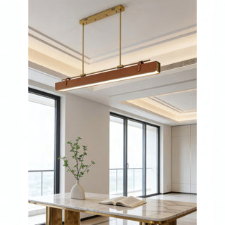 Equest Riveted Leather Pendant Lamp