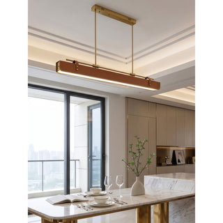 Equest Riveted Leather Pendant Lamp
