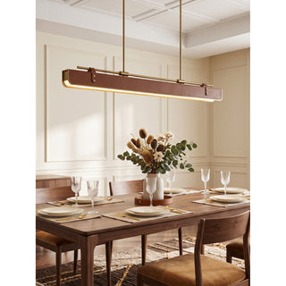 Equest Riveted Leather Pendant Lamp
