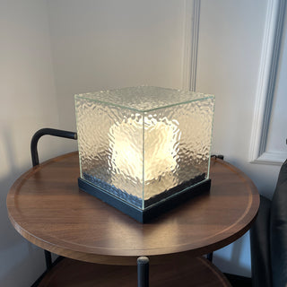 Glacial Glass Cube Table Lamp