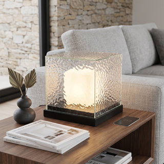 Glacial Glass Cube Table Lamp