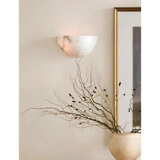 Half Bowl Alabaster Wall Light