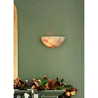 Half Bowl Alabaster Wall Light