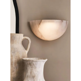 Half Bowl Alabaster Wall Light