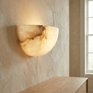 Half Bowl Alabaster Wall Light