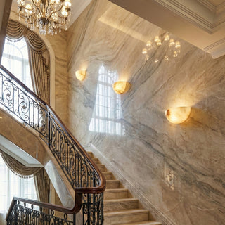 Half Bowl Alabaster Wall Light