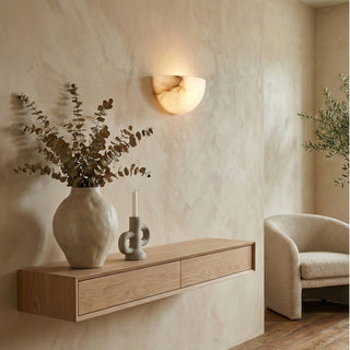 Half Bowl Alabaster Wall Light