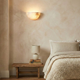 Half Bowl Alabaster Wall Light