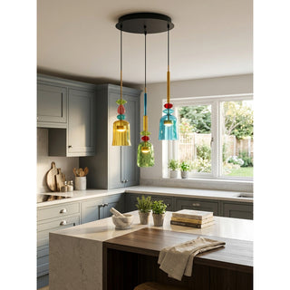Harlequin Combination Glass Pendant Lamp