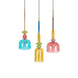 Harlequin Spindle Glass Pendant Lamp