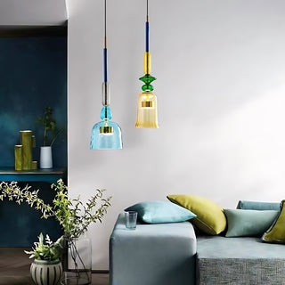 Harlequin Spindle Glass Pendant Lamp