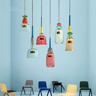 Harlequin Spindle Glass Pendant Lamp
