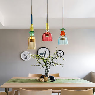Harlequin Spindle Glass Pendant Lamp