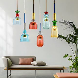 Harlequin Spindle Glass Pendant Lamp