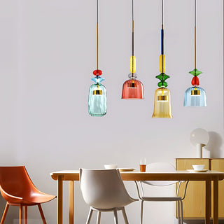 Harlequin Spindle Glass Pendant Lamp
