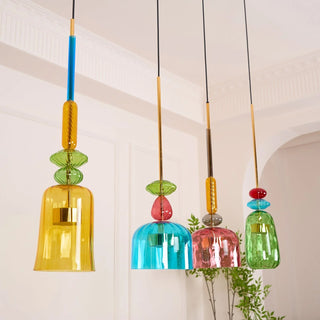 Harlequin Spindle Glass Pendant Lamp