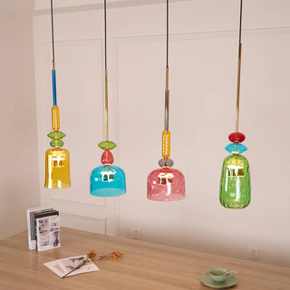 Harlequin Spindle Glass Pendant Lamp
