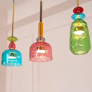 Harlequin Spindle Glass Pendant Lamp