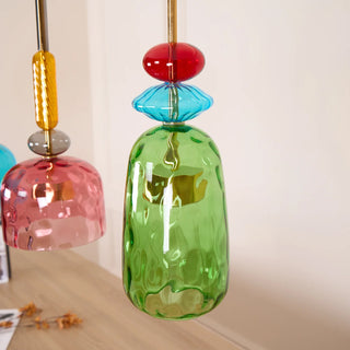 Harlequin Spindle Glass Pendant Lamp