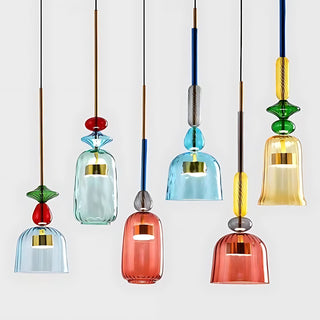 Harlequin Spindle Glass Pendant Lamp