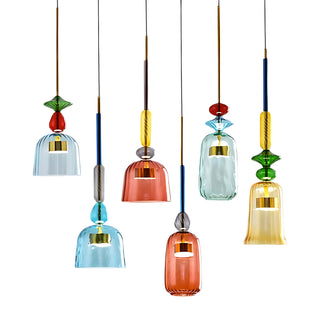 Harlequin Spindle Glass Pendant Lamp