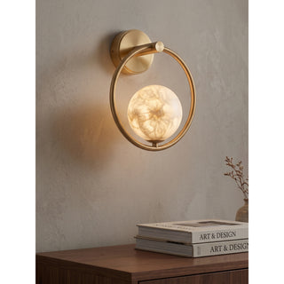 Helios Alabaster Ring Sconce