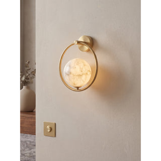 Helios Alabaster Ring Sconce