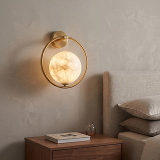Helios Alabaster Ring Sconce