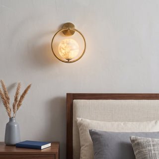 Helios Alabaster Ring Sconce