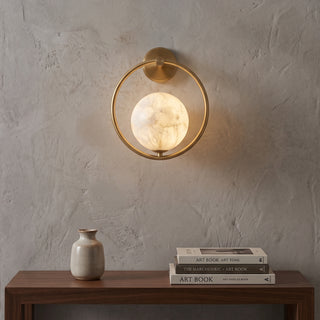 Helios Alabaster Ring Sconce