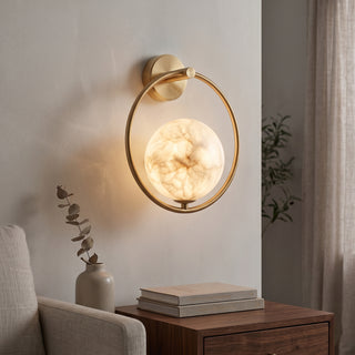 Helios Alabaster Ring Sconce