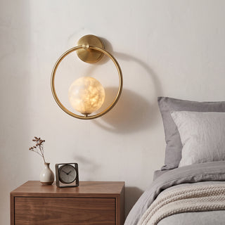 Helios Alabaster Ring Sconce