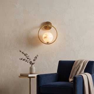Helios Alabaster Ring Sconce