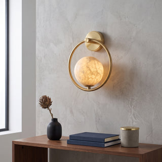 Helios Alabaster Ring Sconce