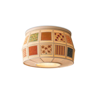 Heytage Patchwork Fabric Semi-Flush Mount