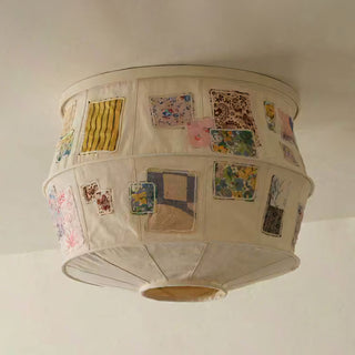 Heytage Patchwork Fabric Semi-Flush Mount