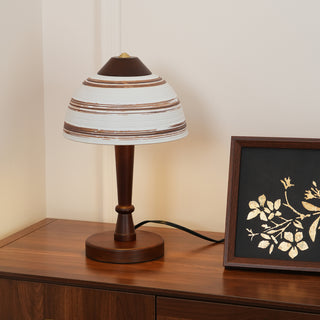 Japanese Retro Ceramic Wood Table Lamp 9.1″