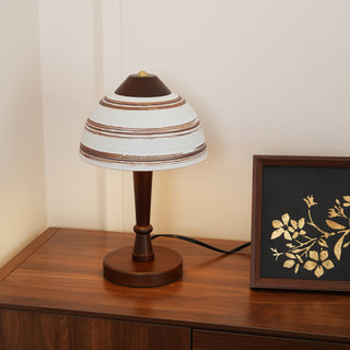 Japanese Retro Ceramic Wood Table Lamp 9.1″