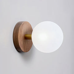 Walnut color & Frosted White glass
