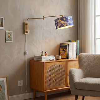 Linnea Patterned Fabric Plug-in Sconce