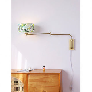 Linnea Patterned Fabric Plug-in Sconce