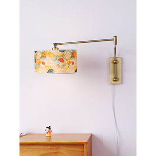 Linnea Patterned Fabric Plug-in Sconce