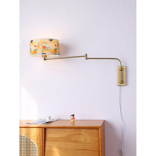 Linnea Patterned Fabric Plug-in Sconce