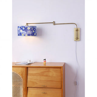 Linnea Patterned Fabric Plug-in Sconce