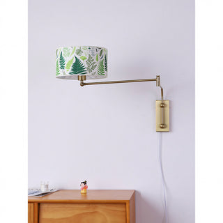 Linnea Patterned Fabric Plug-in Sconce
