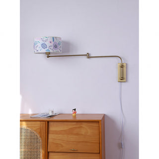 Linnea Patterned Fabric Plug-in Sconce